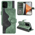 For Xiaomi Redmi Note 13 Pro+ Stitching Horizontal Flip Leather Phone Case(Green)