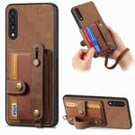 For Samsung GalaxyA50/A50s/A30s Retro Cross Wristband Wallet Leather Back Phone Case(Brown)
