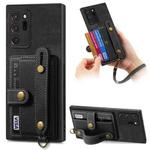 For Samsung Galaxy Note20 Ultra Retro Cross Wristband Wallet Leather Back Phone Case(Black)