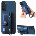 For Samsung Galaxy S20 FE Retro Cross Wristband Wallet Leather Back Phone Case(Blue)