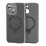 For iPhone 15 Plus 360 Magsafe Ring Holder TPU Hybrid PC Phone Case(Grey)