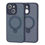 For iPhone 15 Plus 360 Magsafe Ring Holder TPU Hybrid PC Phone Case(Blue)