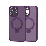 For iPhone 15 Pro 360 Magsafe Ring Holder TPU Hybrid PC Phone Case(Purple)