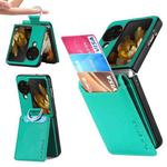 For OPPO Find N3 Flip Litchi PU Ring Holder Wallet Phone Case(Green)