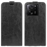 For Xiaomi 13T R64 Texture Single Vertical Flip Leather Phone Case(Black)