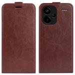 For Xiaomi Redmi Note 13 Pro+ R64 Texture Single Vertical Flip Leather Phone Case(Brown)