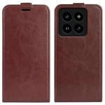 For Xiaomi 14 Pro R64 Texture Single Vertical Flip Leather Phone Case(Brown)