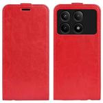 For Xiaomi Redmi K70E R64 Texture Single Vertical Flip Leather Phone Case(Red)