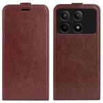 For Xiaomi Redmi K70E R64 Texture Single Vertical Flip Leather Phone Case(Brown)