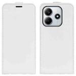 For Redmi Note 14 4G 163.25mm R64 Texture Single Vertical Flip Leather Phone Case(White)