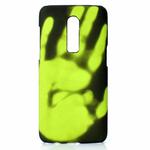 Paste Skin + PC Thermal Sensor Discoloration Case for OnePlus 6(Black green)