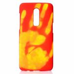 Paste Skin + PC Thermal Sensor Discoloration Case for OnePlus 6(Red yellow)