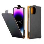 For iPhone 15 Pro Max Vertical Flip Leather Phone Case with Card Slot(Black)