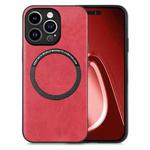 For iPhone 15 Pro Solid Color Leather Skin Back Phone Case(Red)