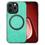For iPhone 15 Pro Solid Color Leather Skin Back Phone Case(Green)
