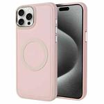 For iPhone 15 Pro Max Imitation Liquid Skin Feel Plating Magsafe Phone Case(Pink)