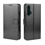 Retro Crazy Horse Texture Horizontal Flip Leather Case for HUAWEI Honor 20pro  , with Holder & Card Slots & Photo Frame(Black)