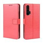 Retro Crazy Horse Texture Horizontal Flip Leather Case for HUAWEI Honor 20pro  , with Holder & Card Slots & Photo Frame(Red)