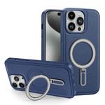 For iPhone 15 Pro Max Shield MagSafe Magnetic Holder Phone Case(Sierra Blue)