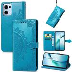 For OPPO Reno13 Mandala Flower Embossed Leather Phone Case(Blue)