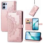 For OPPO Reno13 Pro Mandala Flower Embossed Leather Phone Case(Rose Gold)