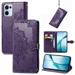 For OPPO Reno13 Pro Mandala Flower Embossed Leather Phone Case(Purple)