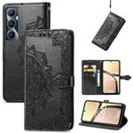 For Realme C65 Mandala Flower Embossed Leather Phone Case(Black)