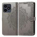 For Realme Note 50 Mandala Flower Embossed Leather Phone Case(Gray)