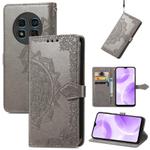 For Ulefone Note 15 Mandala Flower Embossed Leather Phone Case(Gray)