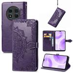 For Ulefone Note 15 Mandala Flower Embossed Leather Phone Case(Purple)