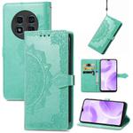 For Ulefone Note 15 Mandala Flower Embossed Leather Phone Case(Green)
