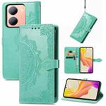 For vivo Y78 Mandala Flower Embossed Leather Phone Case(Green)