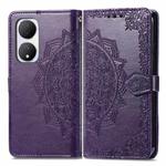 For vivo Y100 IDN Mandala Flower Embossed Leather Phone Case(Purple)