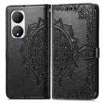 For vivo Y100 IDN Mandala Flower Embossed Leather Phone Case(Black)