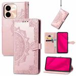 For vivo Y37 Pro Mandala Flower Embossed Leather Phone Case(Rose Gold)