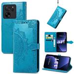 For Xiaomi 13T Mandala Flower Embossed Leather Phone Case(Blue)