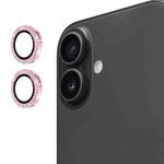 For iPhone 17 ENKAY Hat-Prince Glitter Rear Lens Aluminium Alloy Tempered Glass Film(Pink)