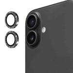 For iPhone 17 ENKAY Hat-Prince Glitter Rear Lens Aluminium Alloy Tempered Glass Film(Black)