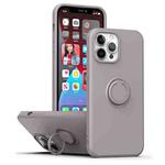 For iPhone 15 Pro Ring Kickstand Silicone Phone Case(Gray)