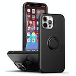 For  iPhone 15 Plus Ring Kickstand Silicone Phone Case(Black)