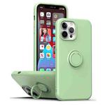 For  iPhone 15 Plus Ring Kickstand Silicone Phone Case(Matcha Green)