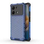 For Redmi Note 13R Pro Shockproof Honeycomb Phone Case(Blue)