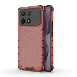 For Xiaomi Poco X6 Pro Shockproof Honeycomb Phone Case(Red)