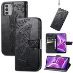 For Nokia G42 Butterfly Love Flower Embossed Leather Phone Case(Black)