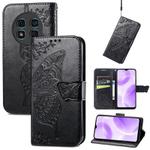 For Ulefone Note 15 Butterfly Love Flower Embossed Leather Phone Case(Black)