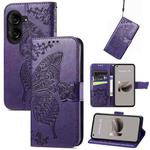 For Asus Zenfone 10 Butterfly Love Flower Embossed Leather Phone Case(Purple)
