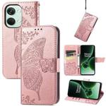 For OnePlus Nord 3 Butterfly Love Flower Embossed Leather Phone Case(Rose Gold)