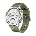 For Huawei Watch 4 Pro Nylon Silicone Leather Watch Band(Green)