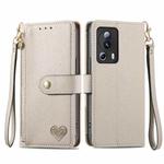 For Xiaomi 13 Lite Love Zipper Lanyard Leather Phone Case(Gray)