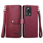 For Xiaomi 13 Lite Love Zipper Lanyard Leather Phone Case(Red)